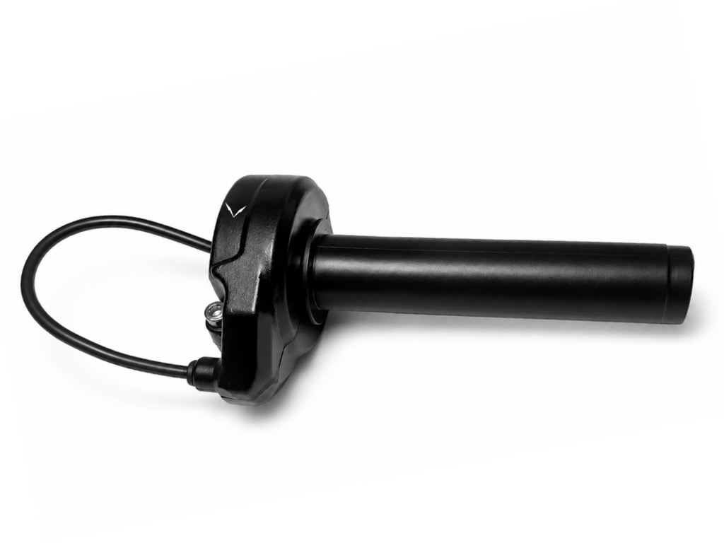 Velterra universal black e-bike twist throttle for smooth speed control and power delivery.