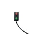 Dual handlebar switch controlling the LED light and 105dB horn on a Velterra kit.