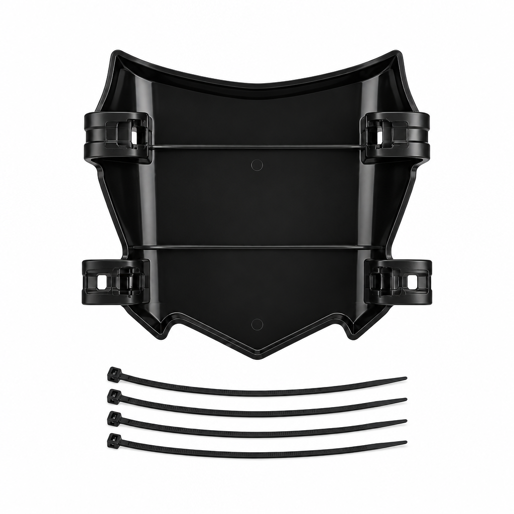 Rear view of the Velterra Motocutz Style e-bike number plate displaying universal fit hardware